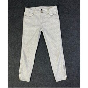 White House Black Market Snakeskin Print Embellished Crop Pants Size‎ 10